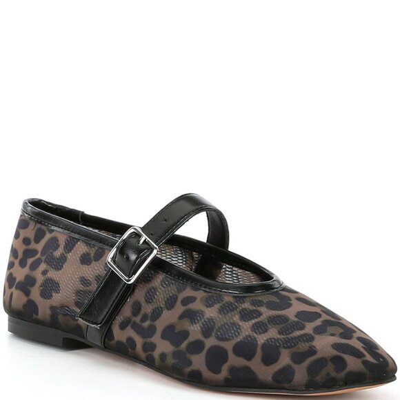 Steve Madden Dreaming Leopard Print Mesh Flat - Picture 1 of 4